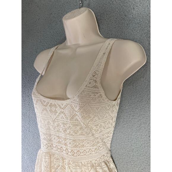 Kirra Women’s XS White Crochet Summer Dress Sleeveless Short Beach Boho Style - Picture 5 of 10